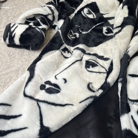 DONNY Brooks RIHANNA Faces Plush Jacket 1980’s Oversized Extra Small - Picture 2 of 14